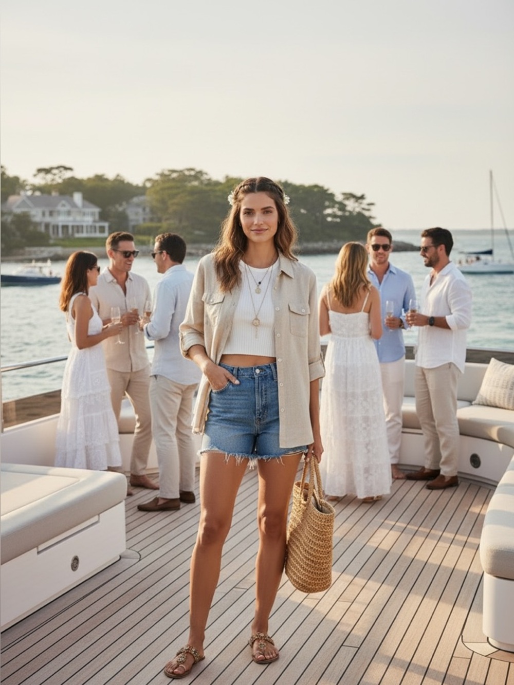 Natural Linen Button Down Blouse Button Sleeves Versatile Hamptons Travel Layer